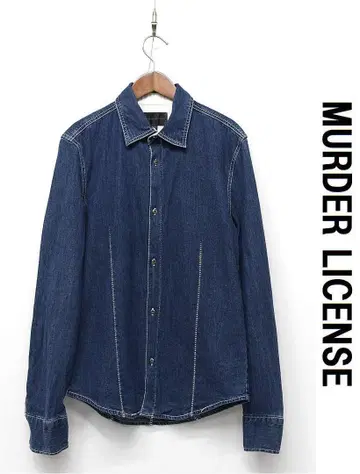 C472/MURDER LICENSE 데님 셔츠 스티치 46 네이비