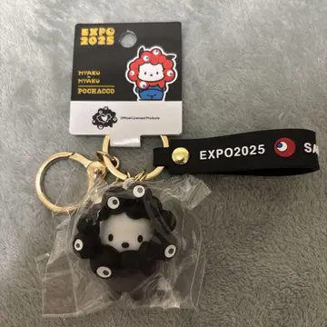 간사이 EXPO 2025 산리오 포차코 & akuaku 블랙 키링