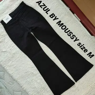 새상품 AZUL BY MOUSSY size M 플레어 데님 팬츠 블랙