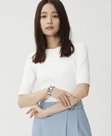 새상품 플라스테 UV컷 레이온 블렌드 2WAY 반팔 스웨터 S 사이즈