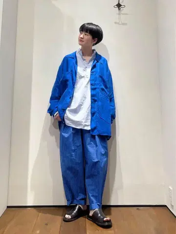 컨디션 최상 JOURNAL STANDARD LUXE 스트라이프 팬츠 블루