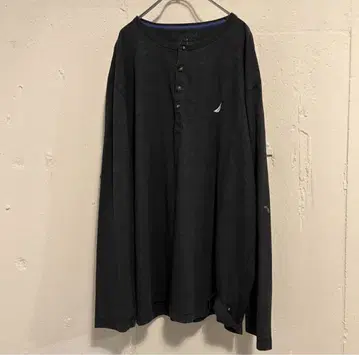 분위기 NAUTICA 노티카 오버 사이즈 헨리넥 티셔츠 자수