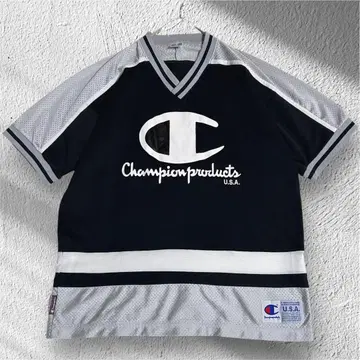 Champion 90년대 빈티지 빅 로고 풋볼 티셔츠 M
