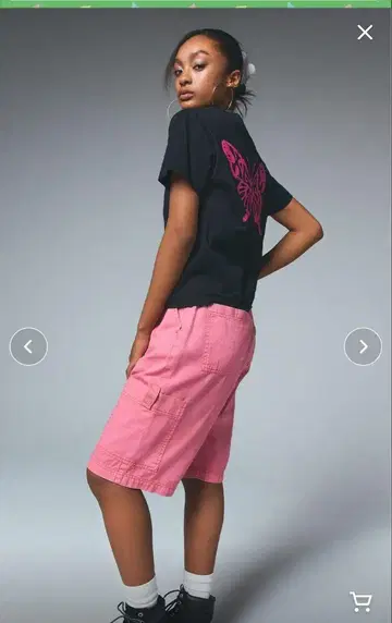 x-girl FADED FACE EASY HALF PANTS 핑크