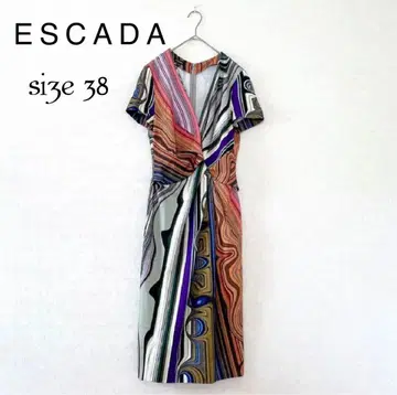 새상품급 ESCADA 에스카다 원피스 프린트 스트레치