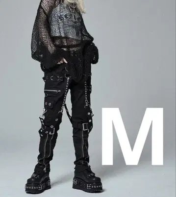 REFLEM D링 본디지 팬츠 블랙 M