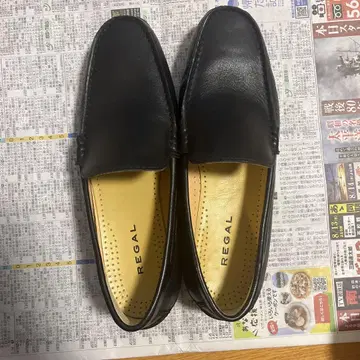 REGAL 블랙 가죽 슬립온
