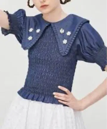 poppy 빅 카라 펄 상의 새상품급 레어 택 포함 즉시 구매
