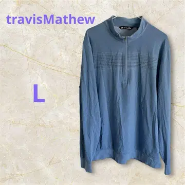 골프웨어 travisMathew 파란색 하프넥 L