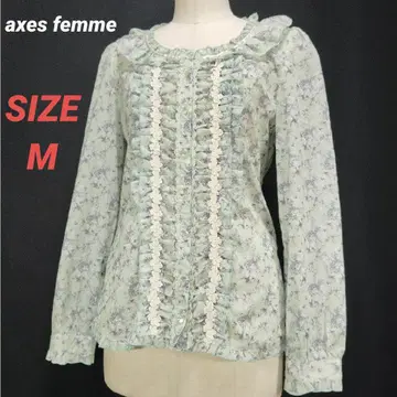 axes femme 엑시즈팜 꽃무늬 블라우스 프릴 레이스 M