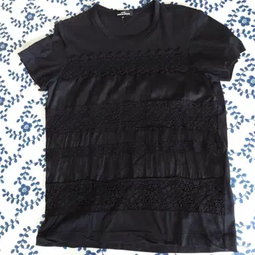 tricot COMMEdesGARCON 레이스 디자인 블랙 반팔 티셔츠