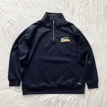 [거의 새상품] Dickies 긴팔 티셔츠 하프 지퍼 남성용 M 네이비
