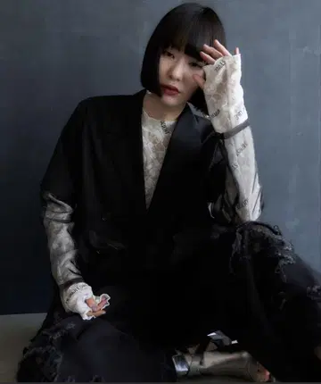 HARE 하레 시어 절개 더블 자켓 블랙
