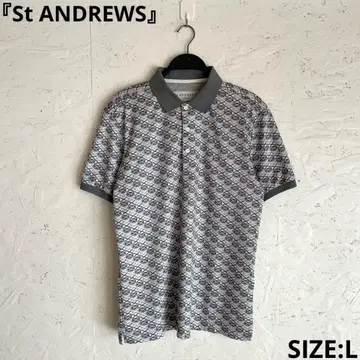 골프웨어 [ St ANDREWS ] 올 패턴 반팔 피케 셔츠 L