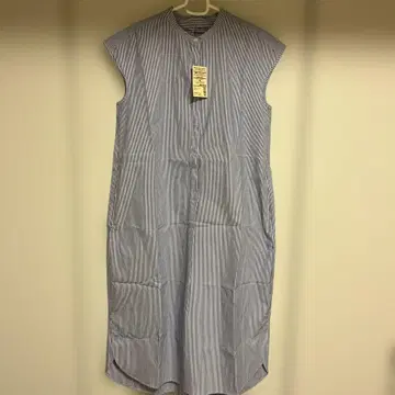 MUJI 프렌치 슬리브 원피스 M 다크 네이비