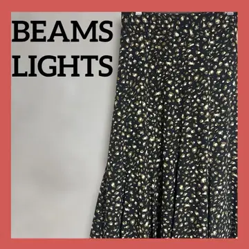 BEAMS LIGHTS 레오파드 무늬 롱 플레어 스커트 새상품급 가을