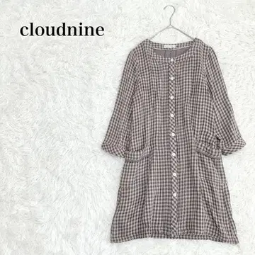 cloudnine 클라우드나인 7부 소매 튜닉 M-L 깅엄 체크