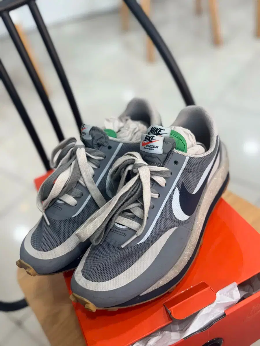 Nike x Sacai Clot LD Waffle Cool Grey, size 270.