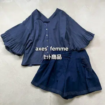 axes femme 볼륨 슬리브 블라우스 레이스 리본 큐롯