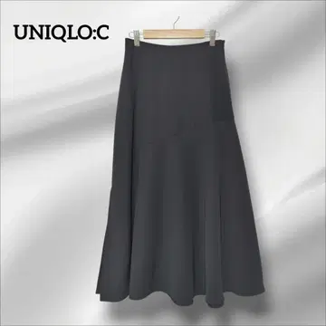 새상품급 유니클로C 플레어 롱 스커트 블랙 슬릿 머메이드 61