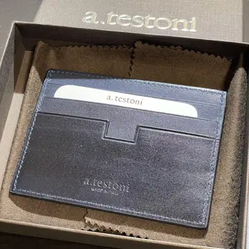 테스토니 a. testoni 네이비 가죽 카드 케이스