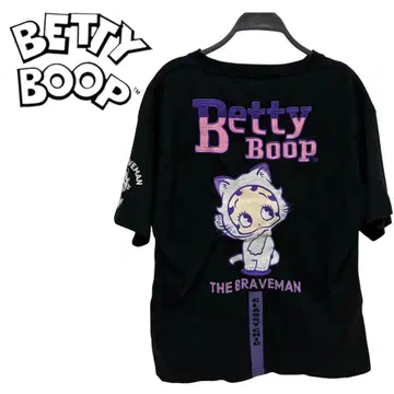 bettyboop 자수 티셔츠 THE BRAVEMAN 베티 블랙