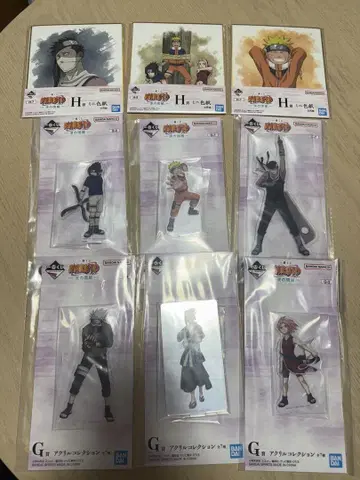 제일복권 NARUTO 파도의 나라 편 아크릴 컬렉션 6종 미니 색지 3종
