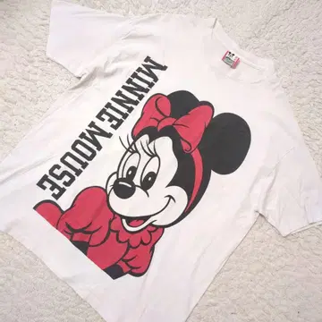 90S 디즈니 USA제 미니 마우스 양면 프린트 티셔츠 XL 상당