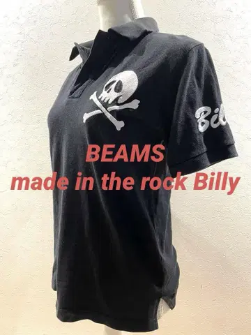 빔즈 made in the rock Billy 스컬 자수 피케 셔츠