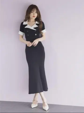 LIP SERVICE 바이컬러 클래시컬 머메이드 원피스