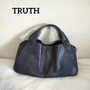 트루스 핸드백 블루 그레이 자립 보스턴백 가죽 일본제