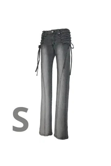 THEREDTHREAD S 레이스 업 데님 1 gray S 사이즈