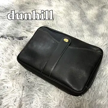 새상품급 dunhill 던힐 클러치백 가죽 블랙 골드 금장 장식