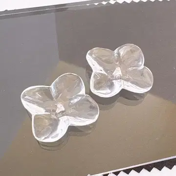 Baccarat 클리어 플라워 파츠 꽃 모티브 2개 세트