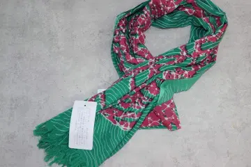 INOUI TOOSH 이누이투쉬 면 해파리 패턴 대형 스톨 그린