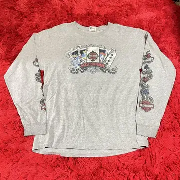 Harley-Davidson 롱 슬리브 티셔츠 그레이 양면 프린트