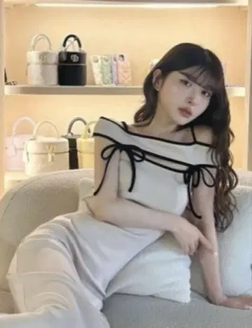 Darich 파이핑 오프숄 원피스