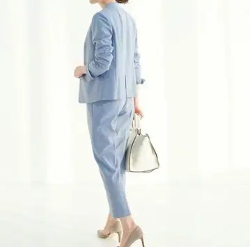 그린 라벨 릴랙싱 노카라 자켓 팬츠 네이비 셋업