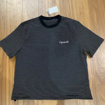 OPTSTUFF DRAWSTRING BORDER T-SHIRT BLACK