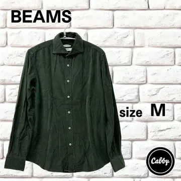 BEAMS 빔즈 코듀로이 셔츠 그린