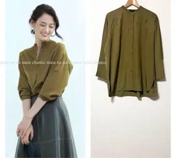 새상품급 인디비 블라우스 밴드 카라 셔츠 튜닉