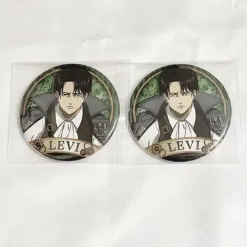 진격의 거인 마네키네코 리바이 캔뱃지 2점