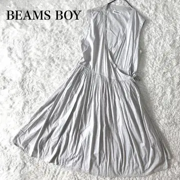 빔즈 보이 개더 슬리브리스 카슈쿨 원피스 라이트 그레이 F
