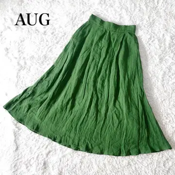 AUG 오그 린넨턱서큘러맥시스커트 린넨100% 그린 F