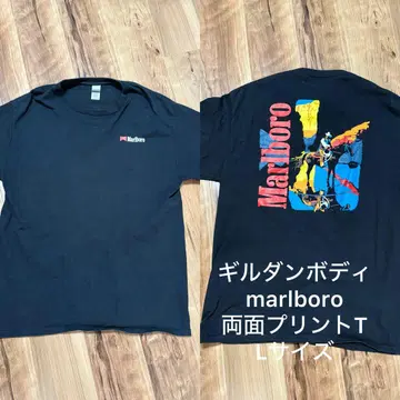 레어 길단 marlboro 말보로 양면 프린트 티셔츠 할리데이비슨 L