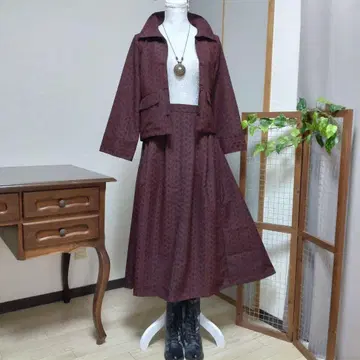 기모노 리메이크 염색 옷감 자켓+스커트