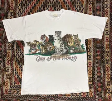 빈티지 애니멀 프린트 90s 티셔츠 USA 제작 오버사이즈