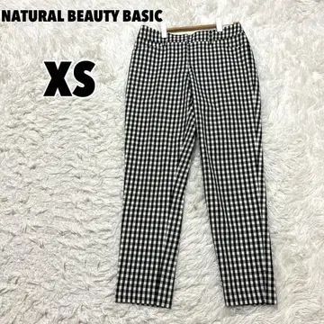 내추럴 뷰티 베이직 XS 깅엄 체크 캐주얼 팬츠
