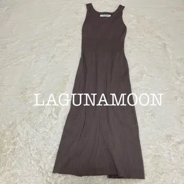 LAGUNAMOON 슬리브리스 니트 롱 원피스 타이트 슬릿