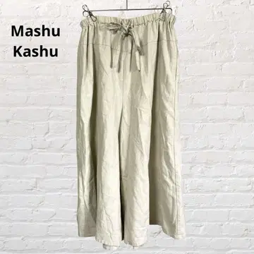 9996 마슈카슈/Mashu Kashu 린넨 혼방 와이드 팬츠 베이지